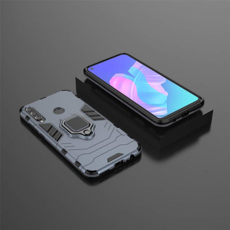 MaiJin LuluMain Compatible with Huawei P40 Lite E, Huawei Y7P Case, Metal Ring Grip Kickstand Shockproof Hard Bumper (Works with Magnetic Car Mount) Dual Layer Rugged Cover (Navy Blue) - Image 5